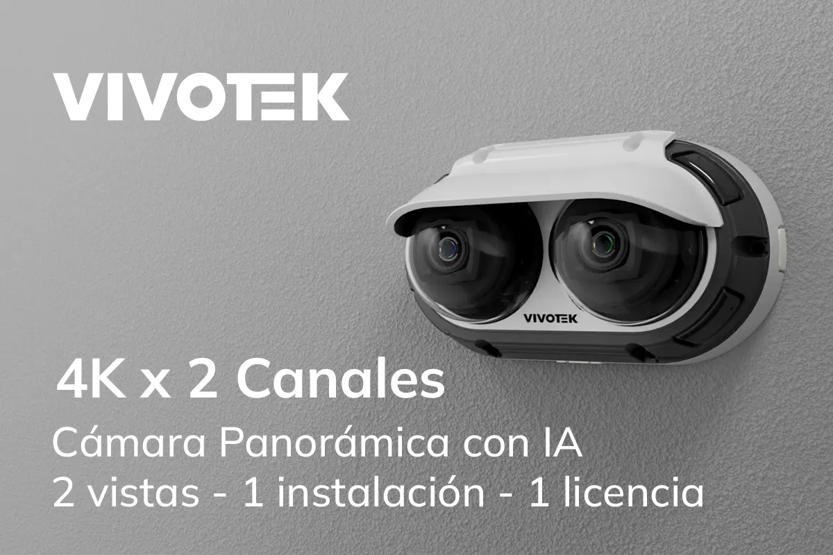 Cámara Panorámica con IA. 2 vistas - 1 instalación - 1 licencia.