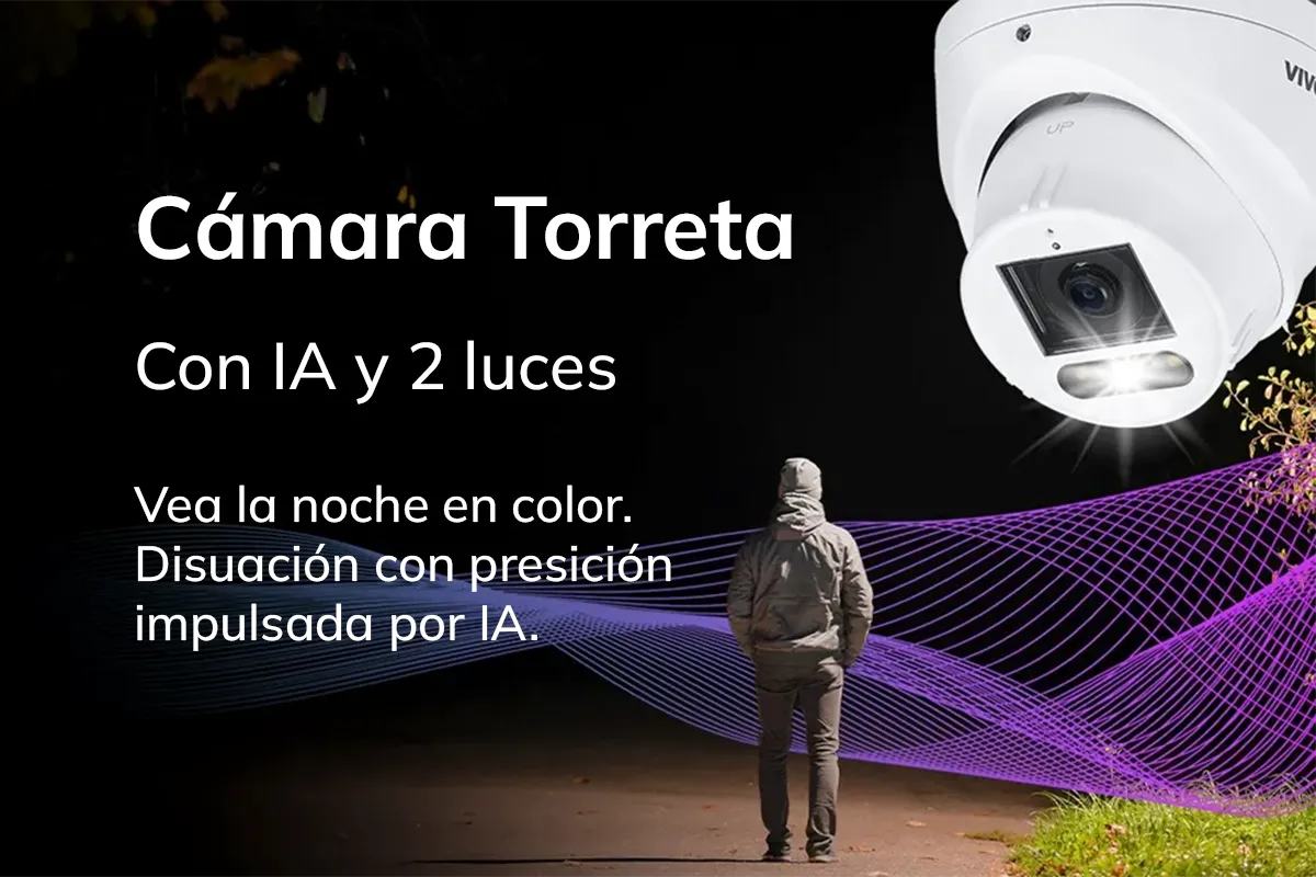 Con IA y 2 luces. Vea la noche en color. Disuación con presición impulsada por IA.